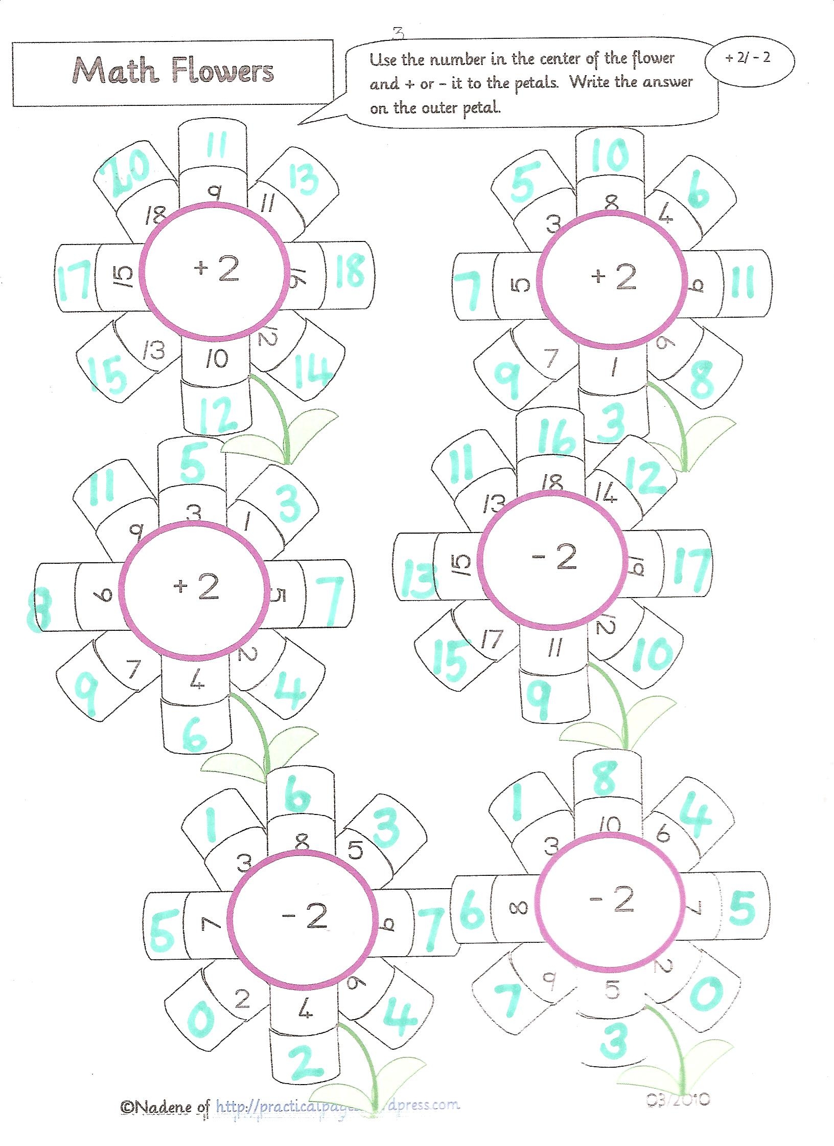 Maths Flowers More Mental Maths Worksheets Practical Pages