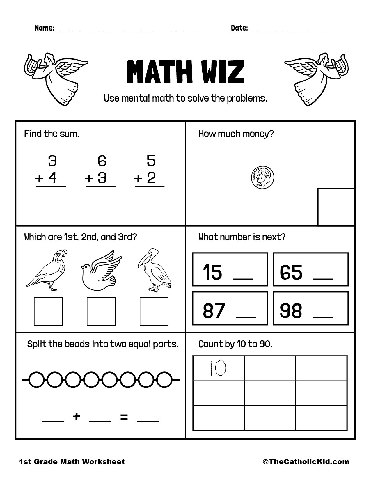 Mental Math Review Worksheet TheCatholicKid