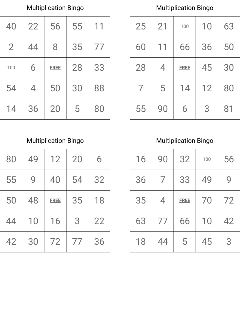 Free Printable Math Bingo Worksheets Free Printable Math Bingo Worksheets