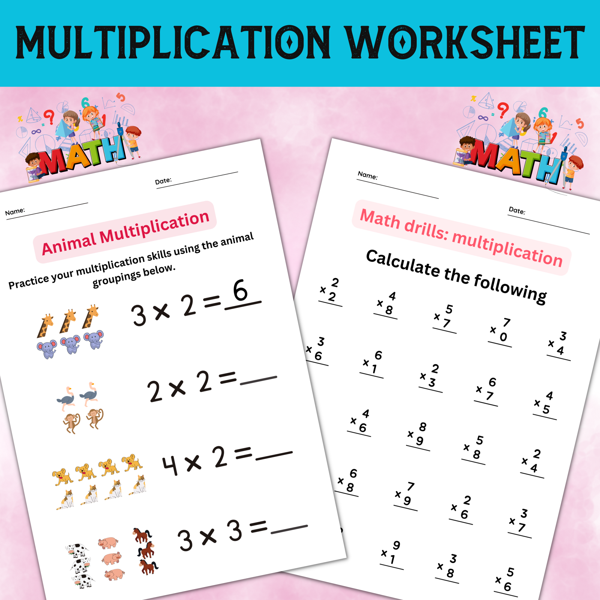 Math Facts Worksheets Multiplication
