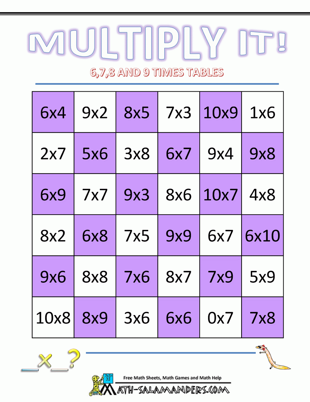 Multiplication Math Games Multiplication Math Games