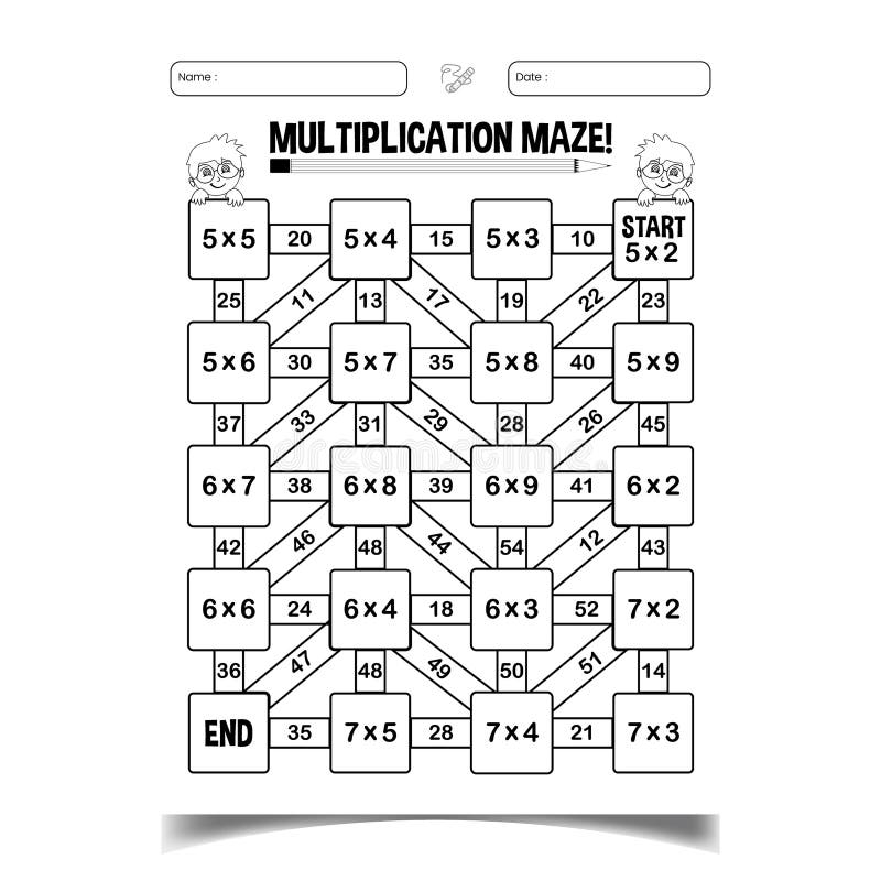 Multiplication Maze Stock Illustrations 148 Multiplication Maze 