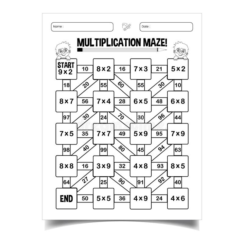 Multiplication Maze Stock Illustrations 148 Multiplication Maze 