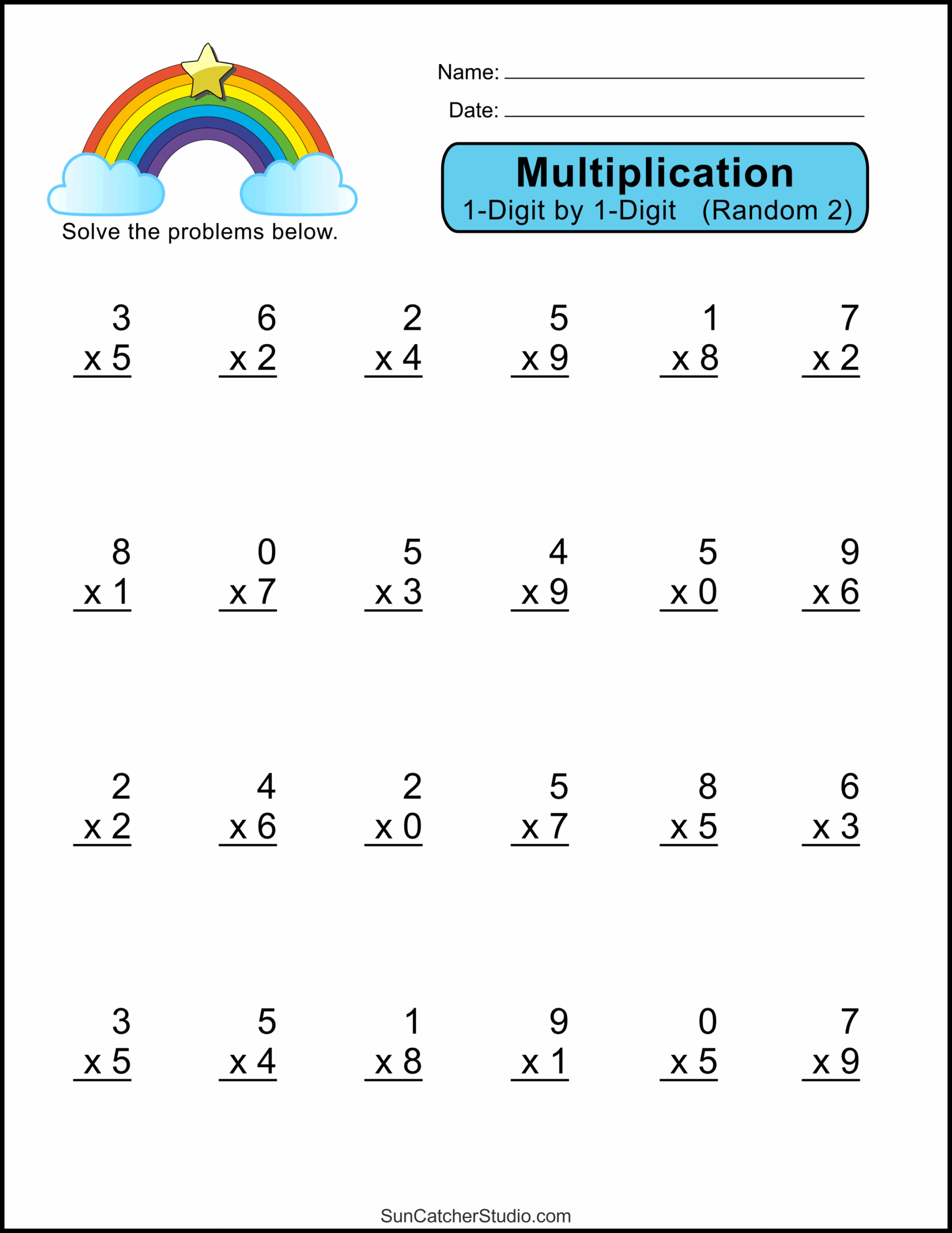 Multiplication Worksheets One Digit Math Drills DIY Projects Worksheets Library