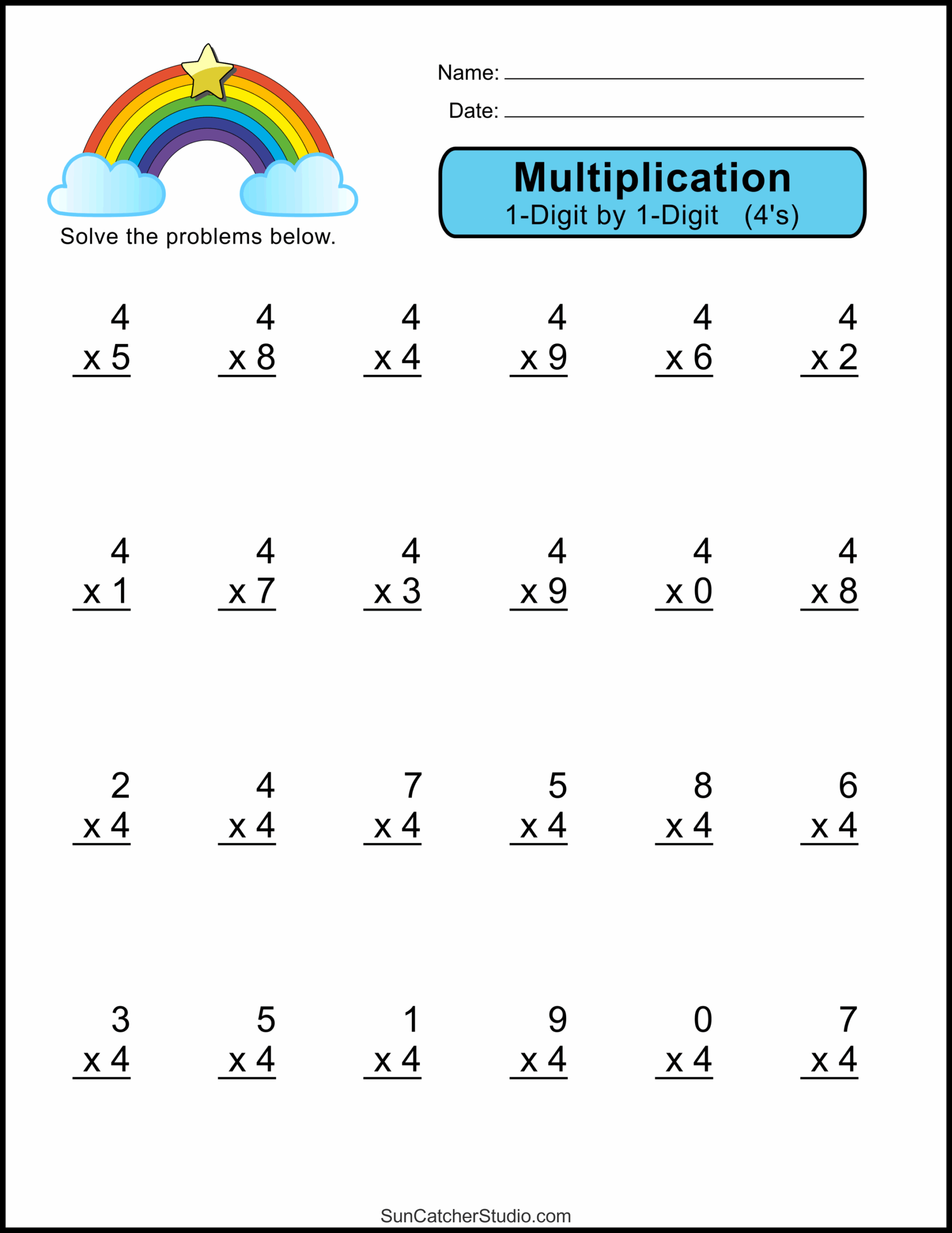 Multiplication Worksheets One Digit Math Drills DIY Projects Worksheets Library