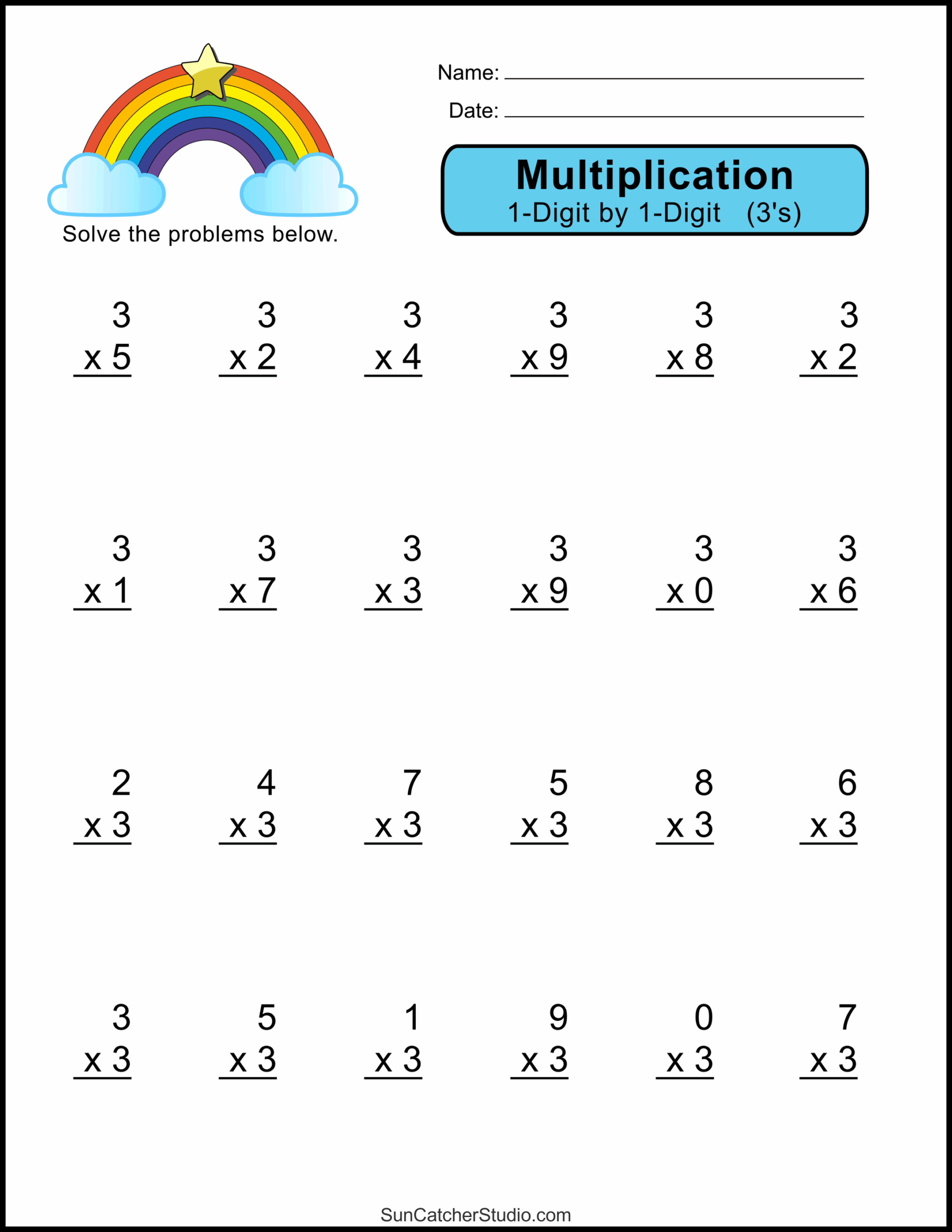 Free Printable Multiplication Worksheets 4'S