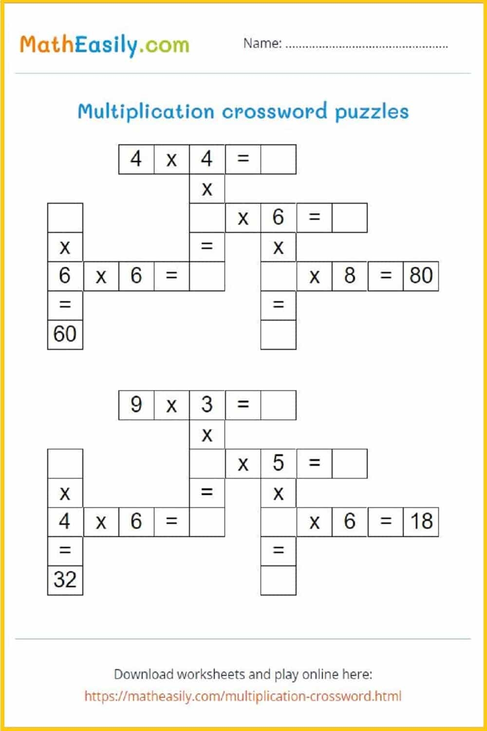 Multiplication Worksheets PDF Free Download