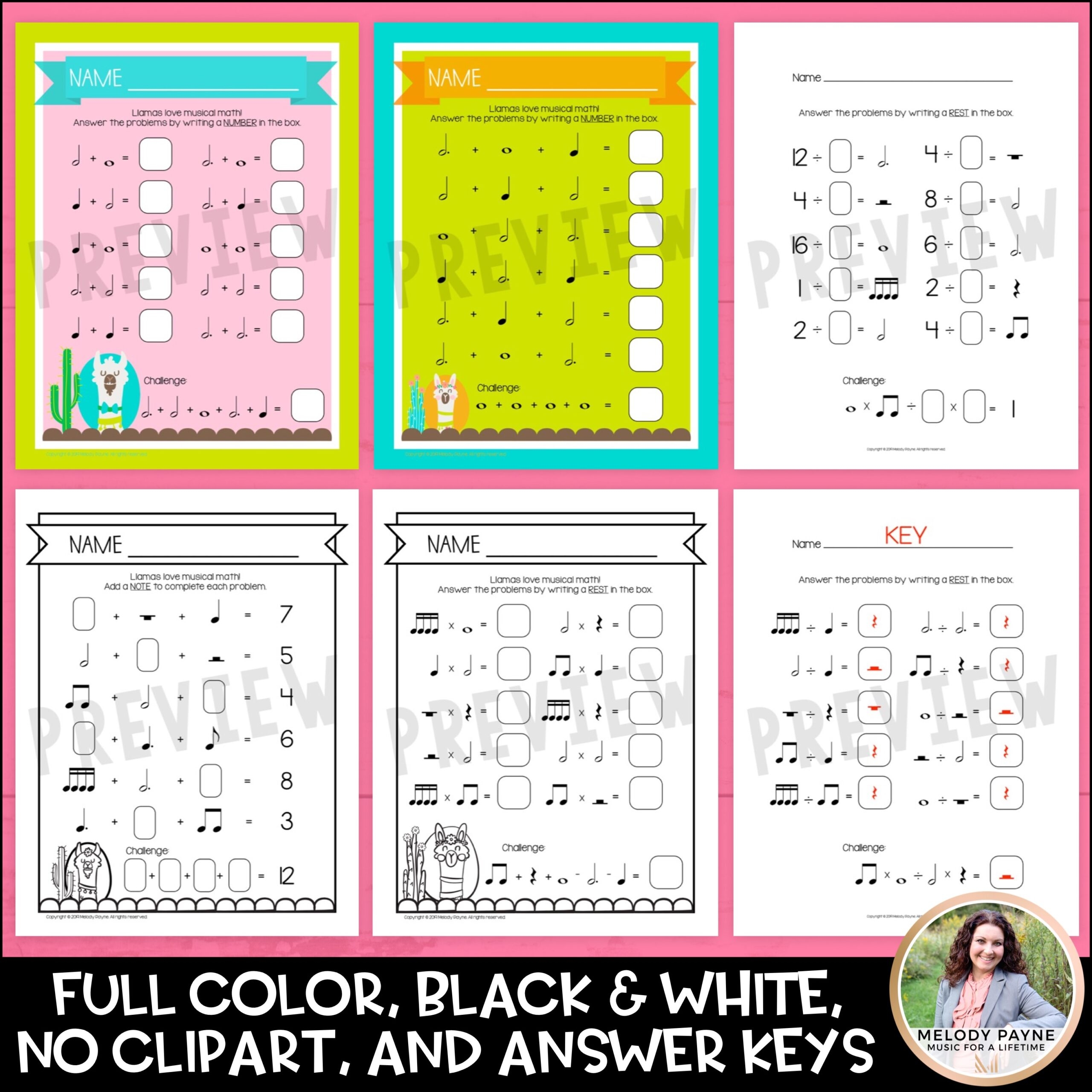 Free Printable Notes Math Worksheet Music
