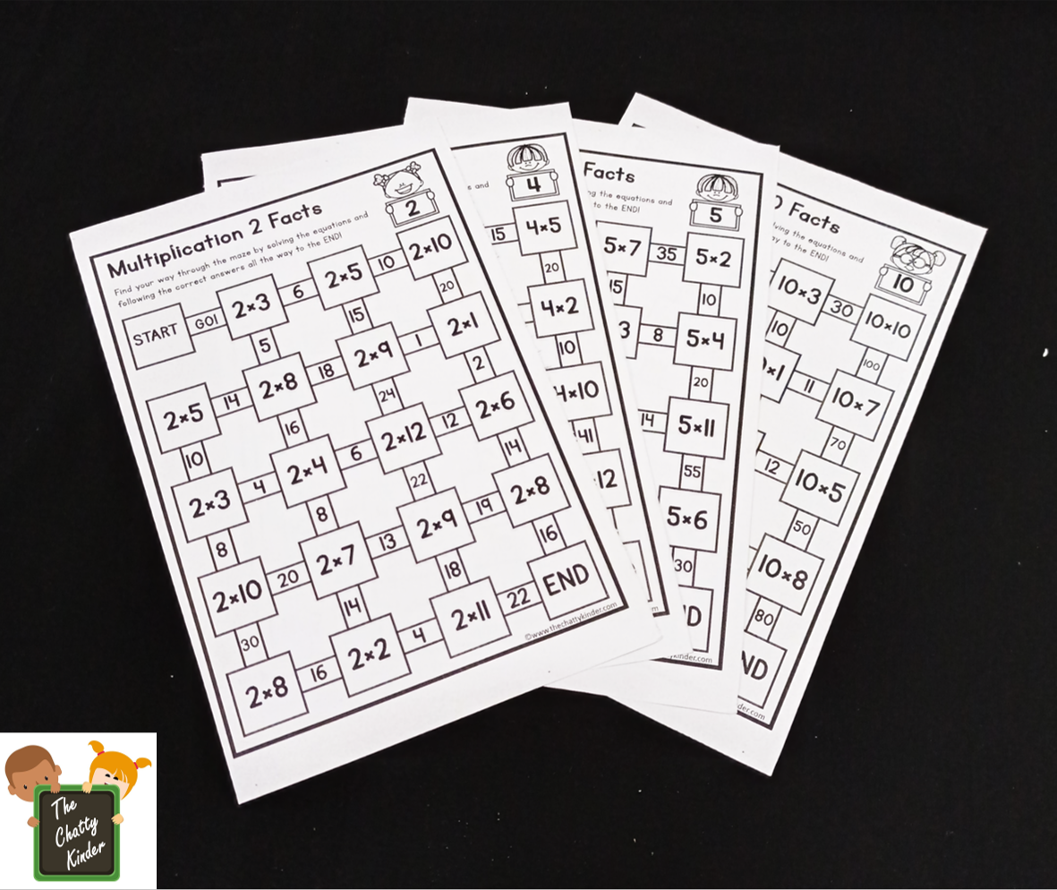 No Prep Multiplication Mazes Free Printable The Chatty Kinder
