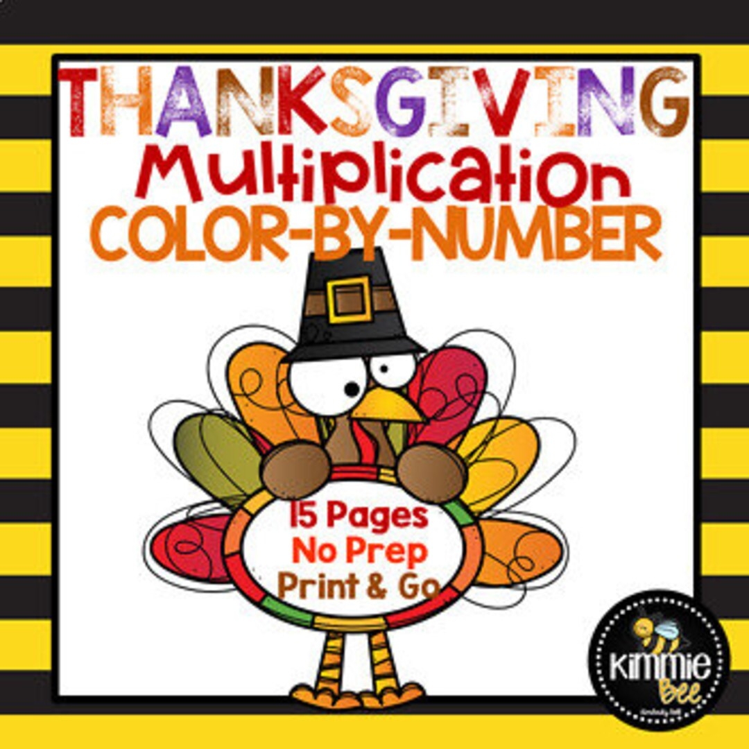 November Thanksgiving Multiplication Color By Number No Prep 