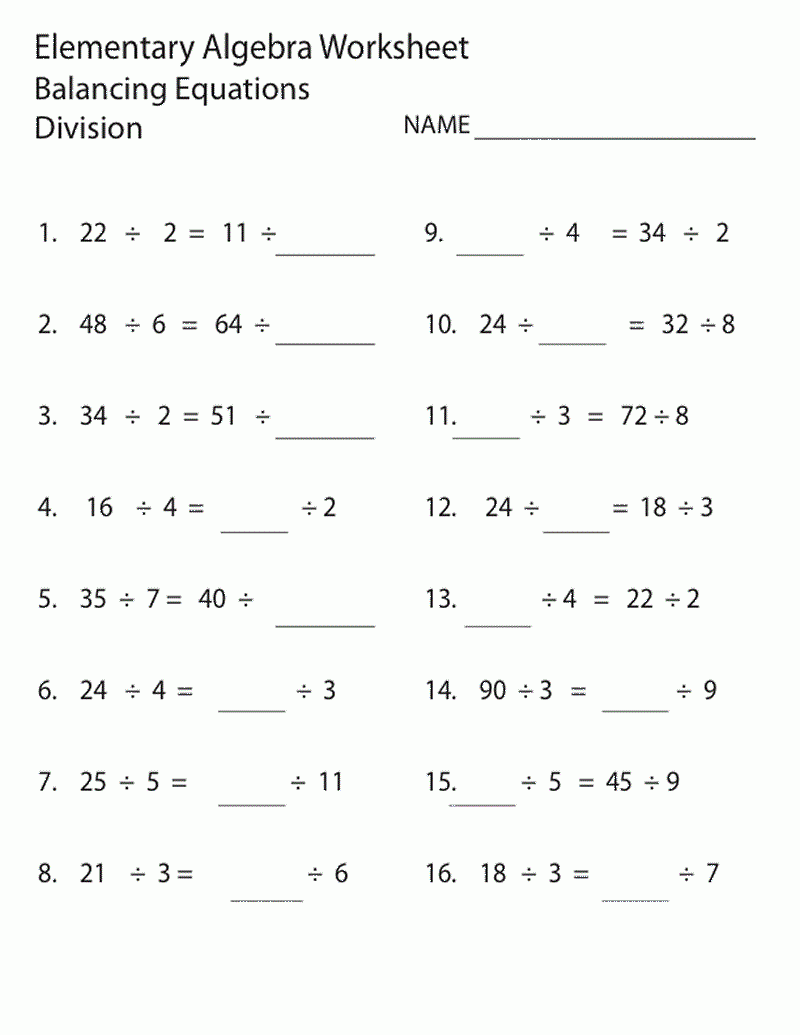One Step Equations Worksheets Library