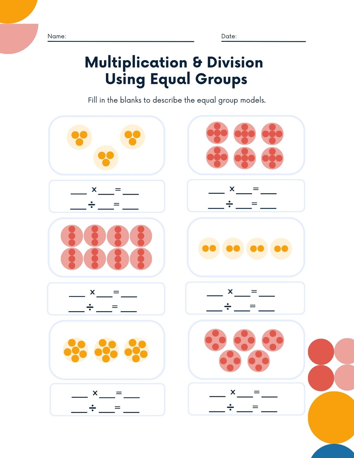 Page 2 Free And Customizable Multiplication Templates Canva