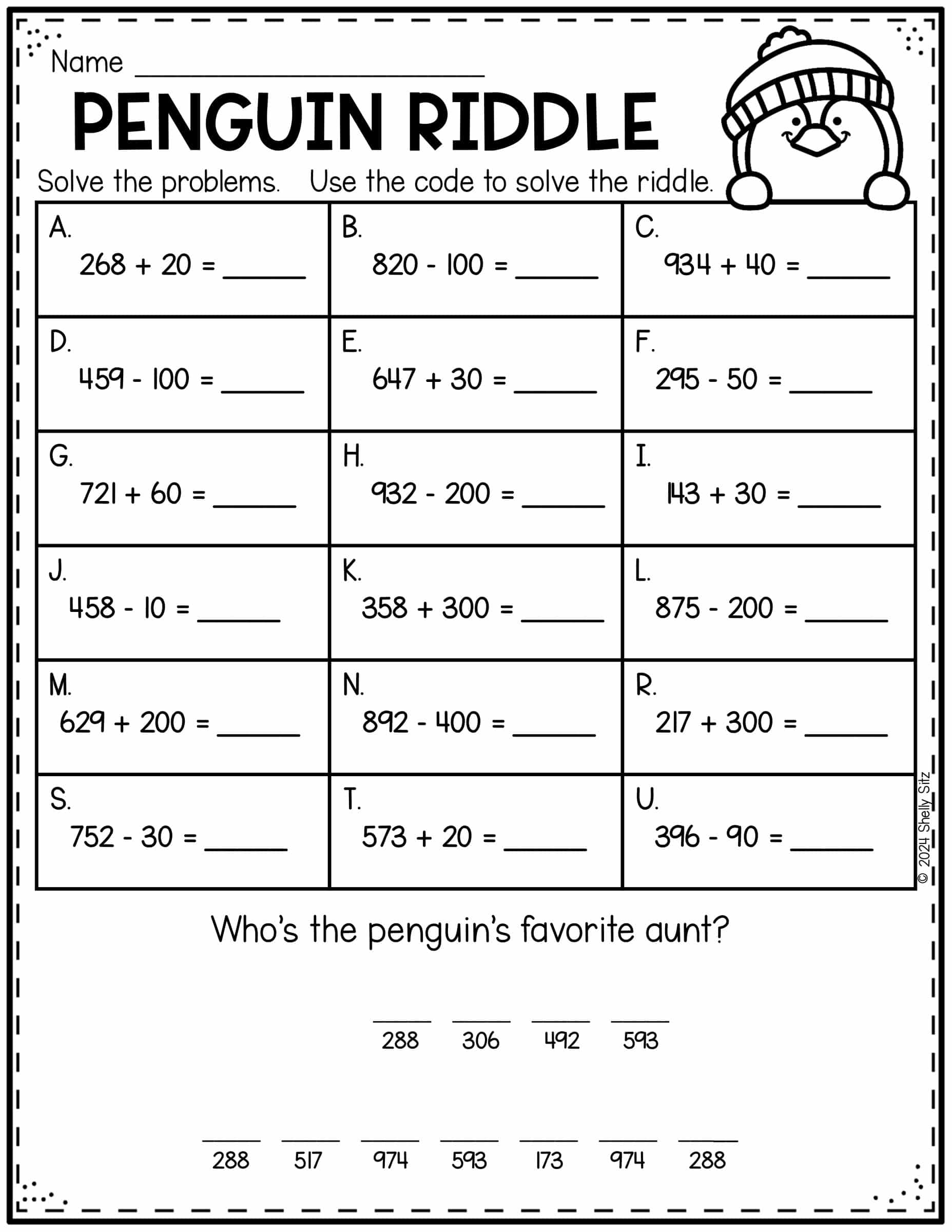 2nd Grade Math Worksheet Free Printable