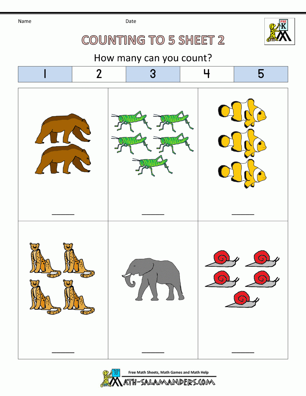 Free Printable Pre K Worksheets Math