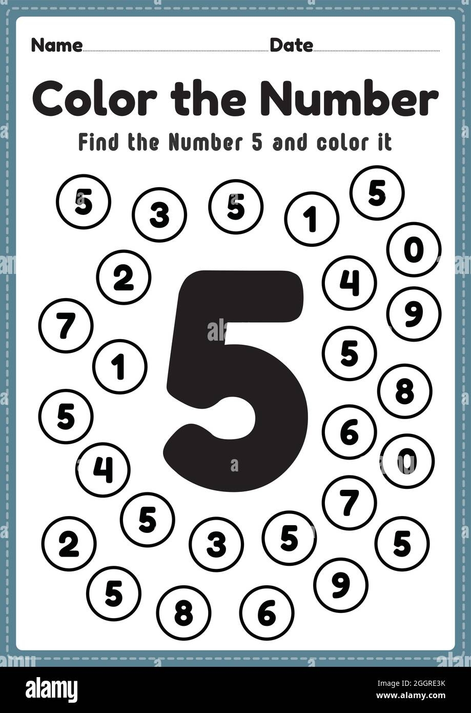 Preschool Math Worksheet Number 5 Coloring Maths Activities For Kindergarten Kids To Learn Basic Mathematics Skills In A Printable Page Stock Vector Image U0026 Art Alamy Preschool Math Worksheet Number 5 Coloring Maths Activities For Kindergarten Kids To Learn Basic Mathematics Skills In A Printable Page Stock Vector Image U0026 Art Alamy