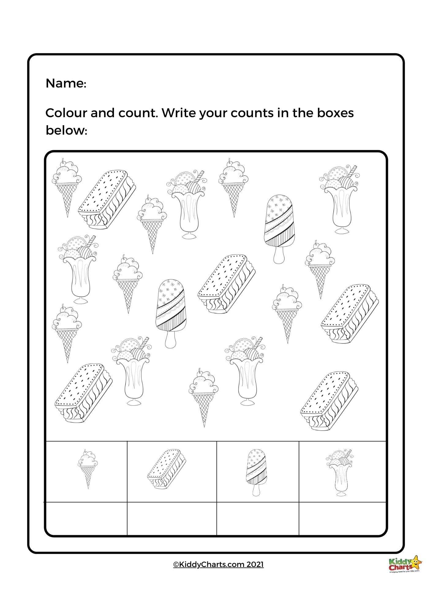 Preschool Math Worksheets Fun With Food KiddyCharts Shop