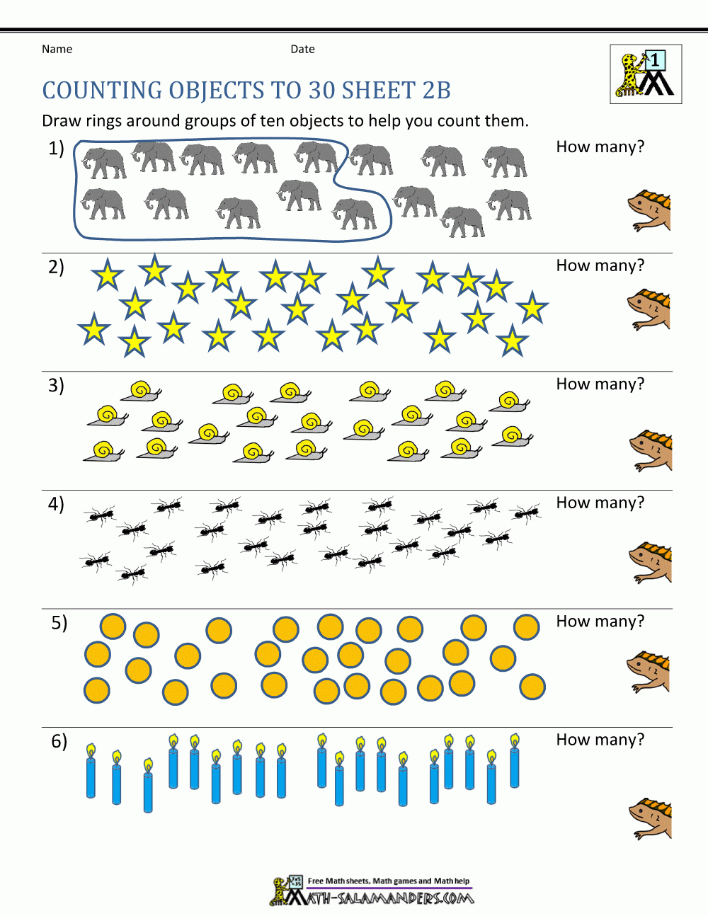 Printable Counting Worksheet Counting Up To 50