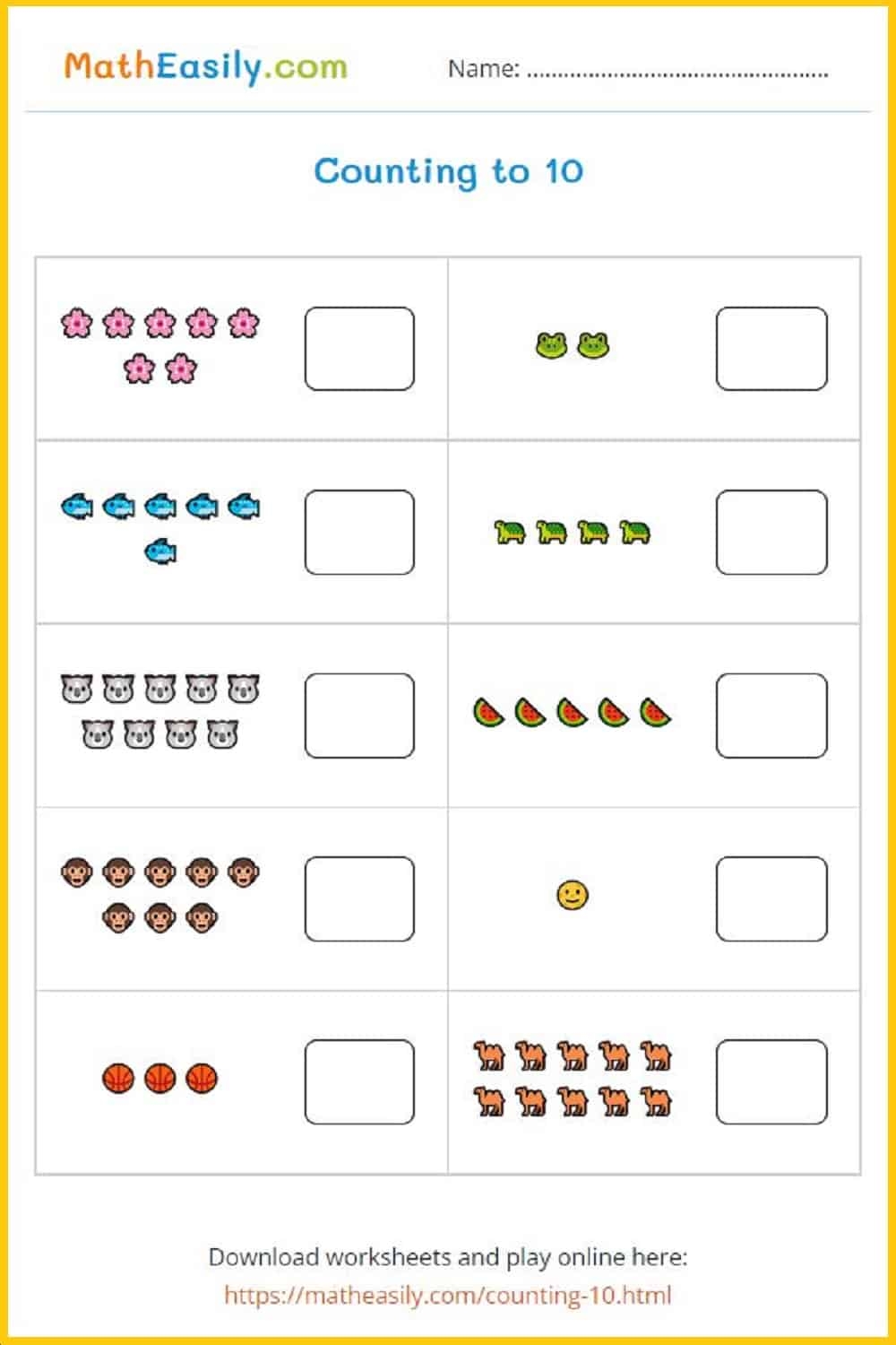 Math Kindergarten Printable Worksheets