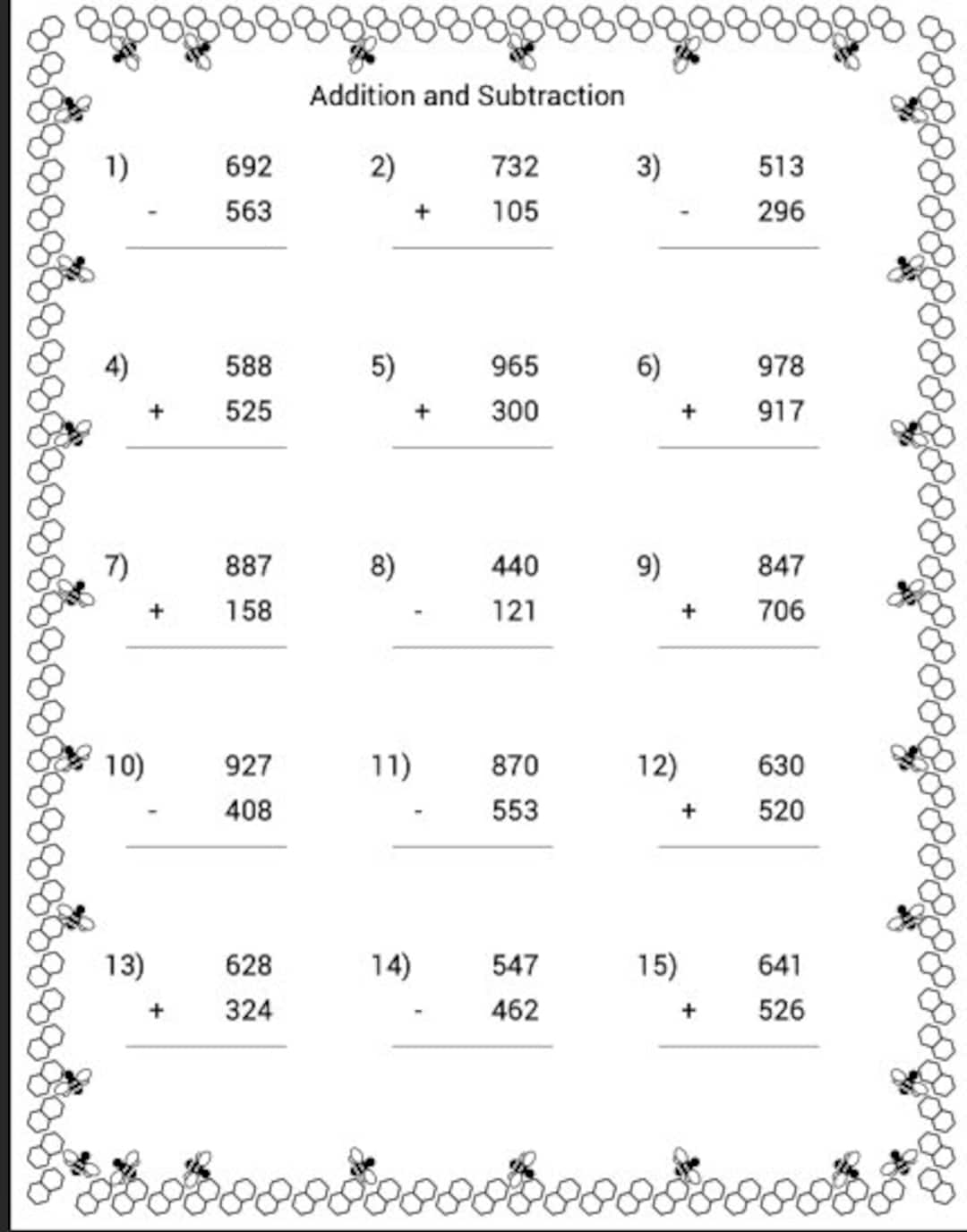 Math Worksheets Free Printables