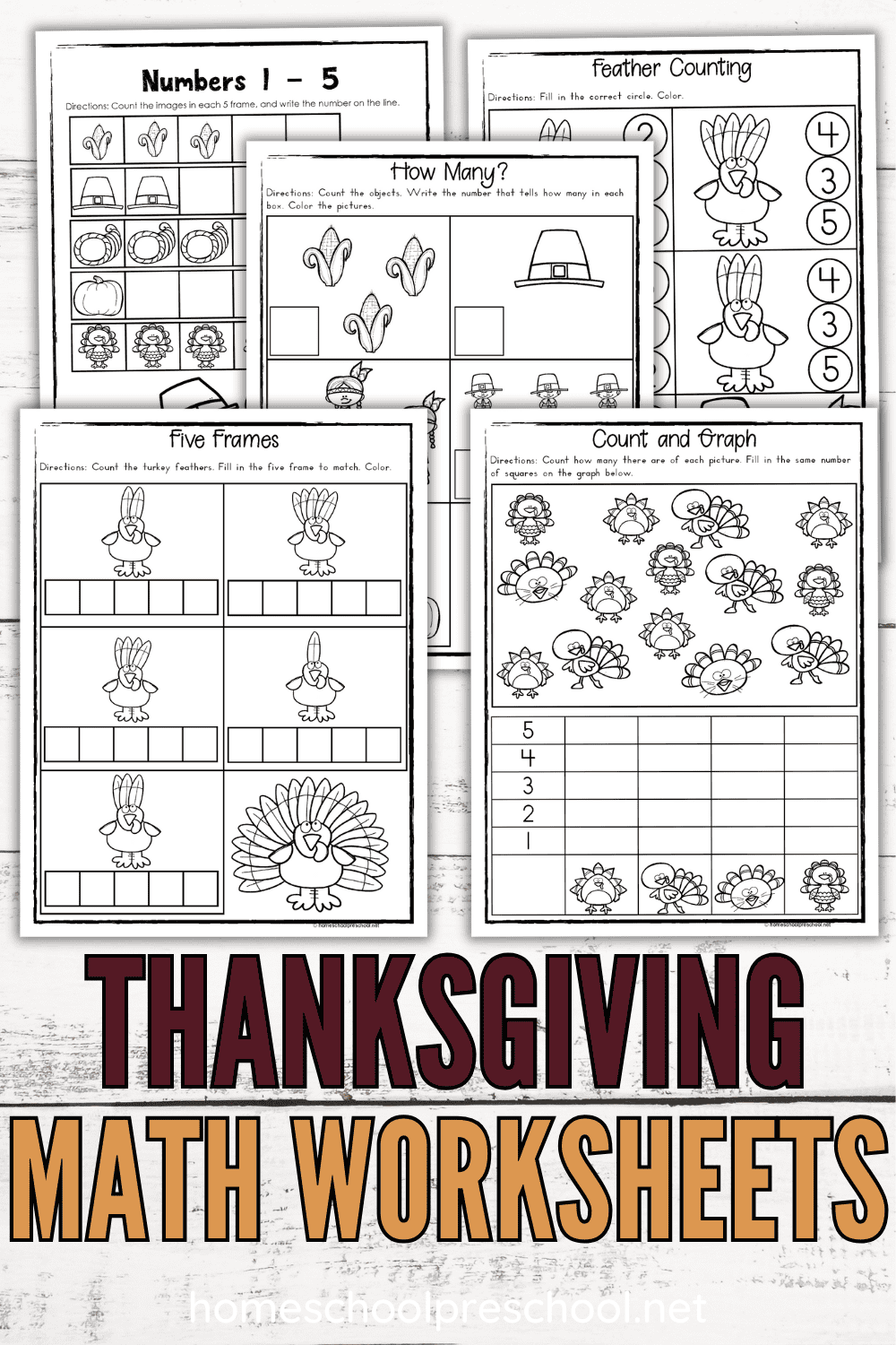 Printable Thanksgiving Math Worksheets For Preschoolers