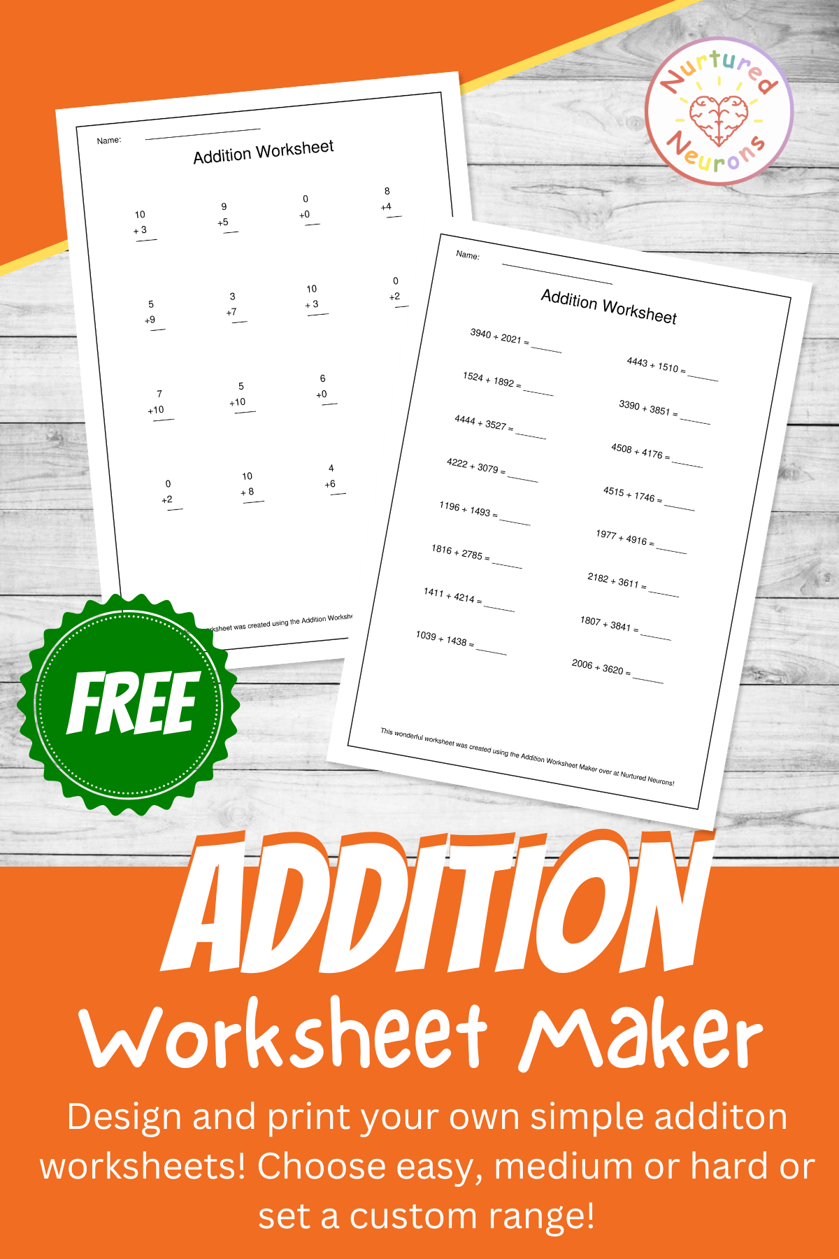Printable Worksheet Makers And Other Teacher Tools Nurtured Neurons