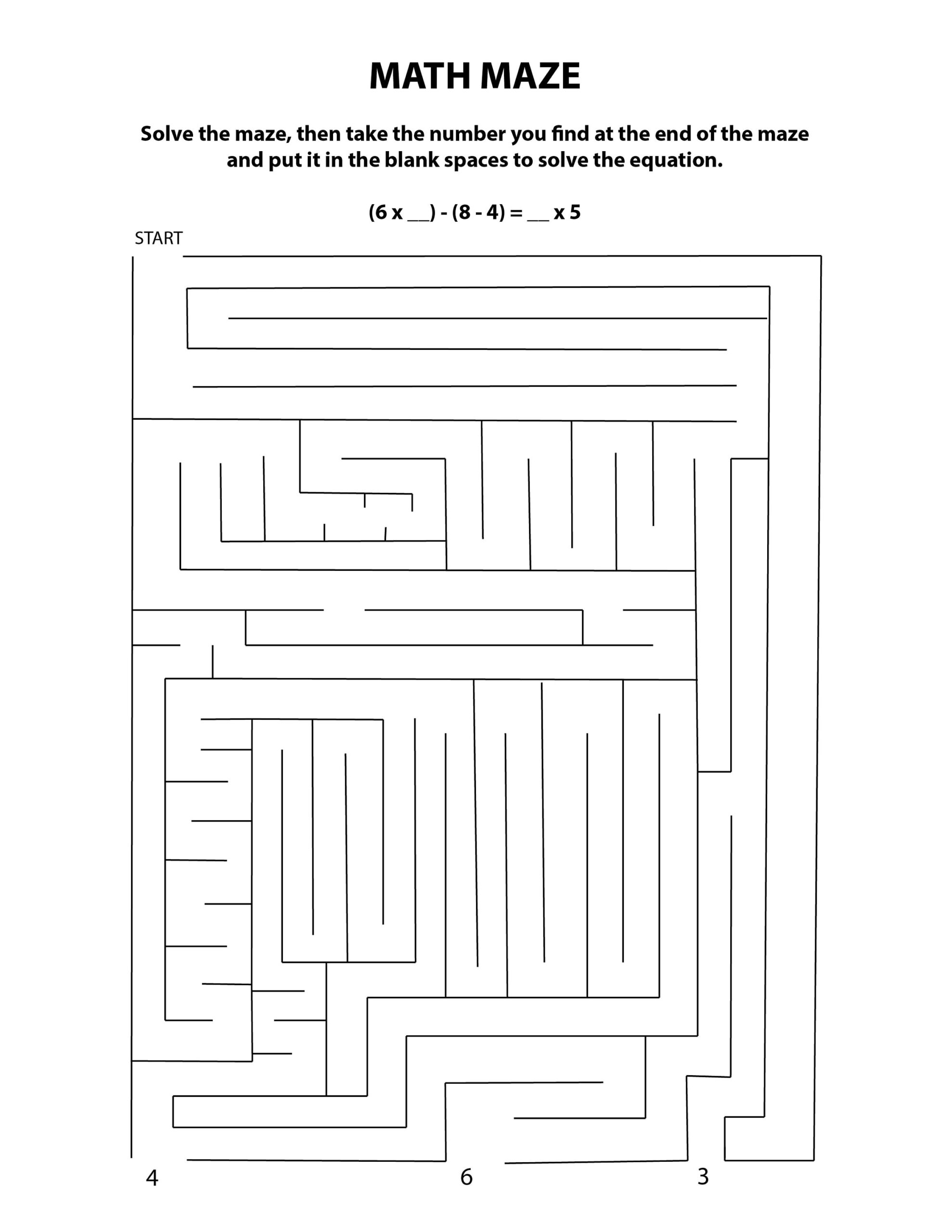 Maze Math Multiplication Worksheet