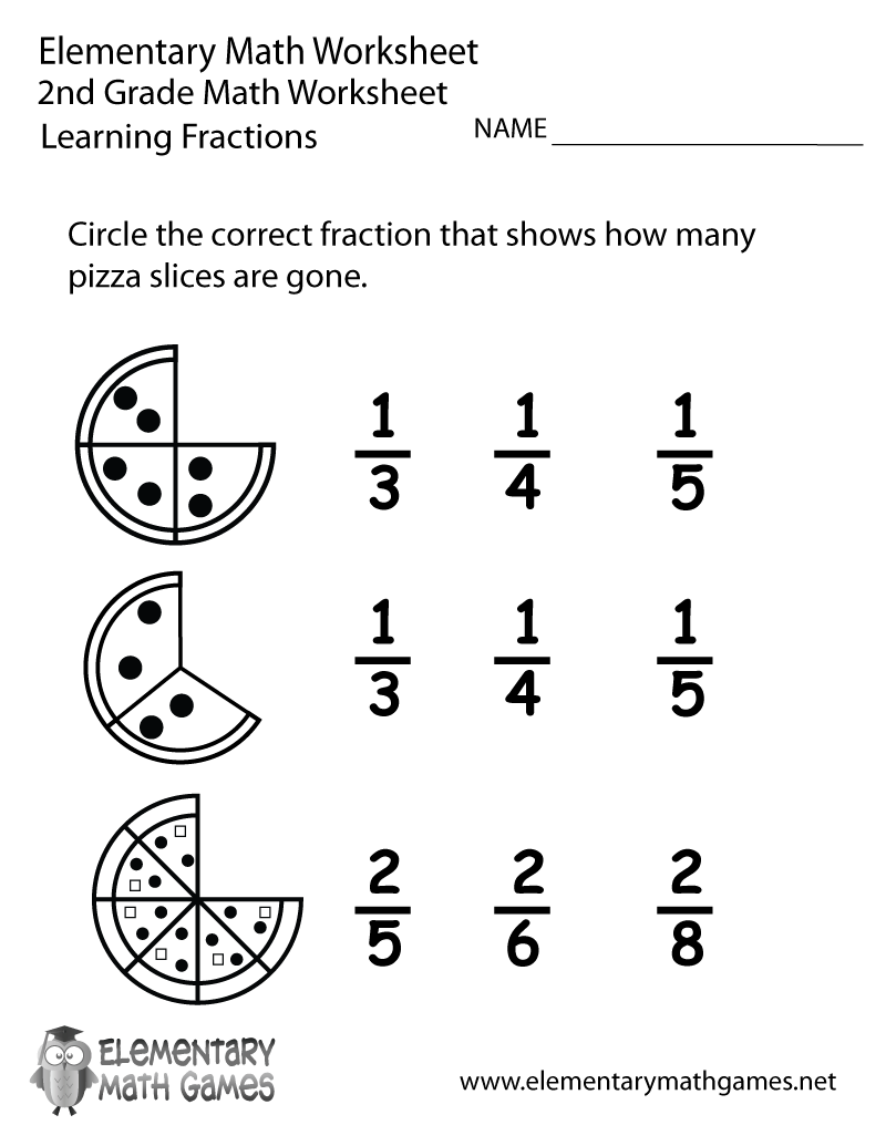 Free Teacher Math Fractions Worksheets Printables