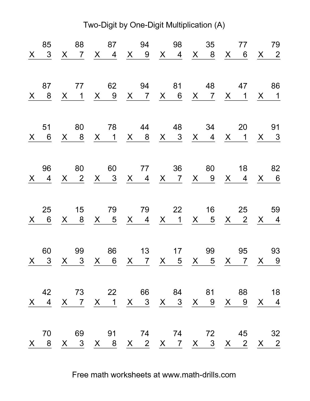 Second Grade Mathltiplication Worksheets 2nd For All Math Worksheets Library