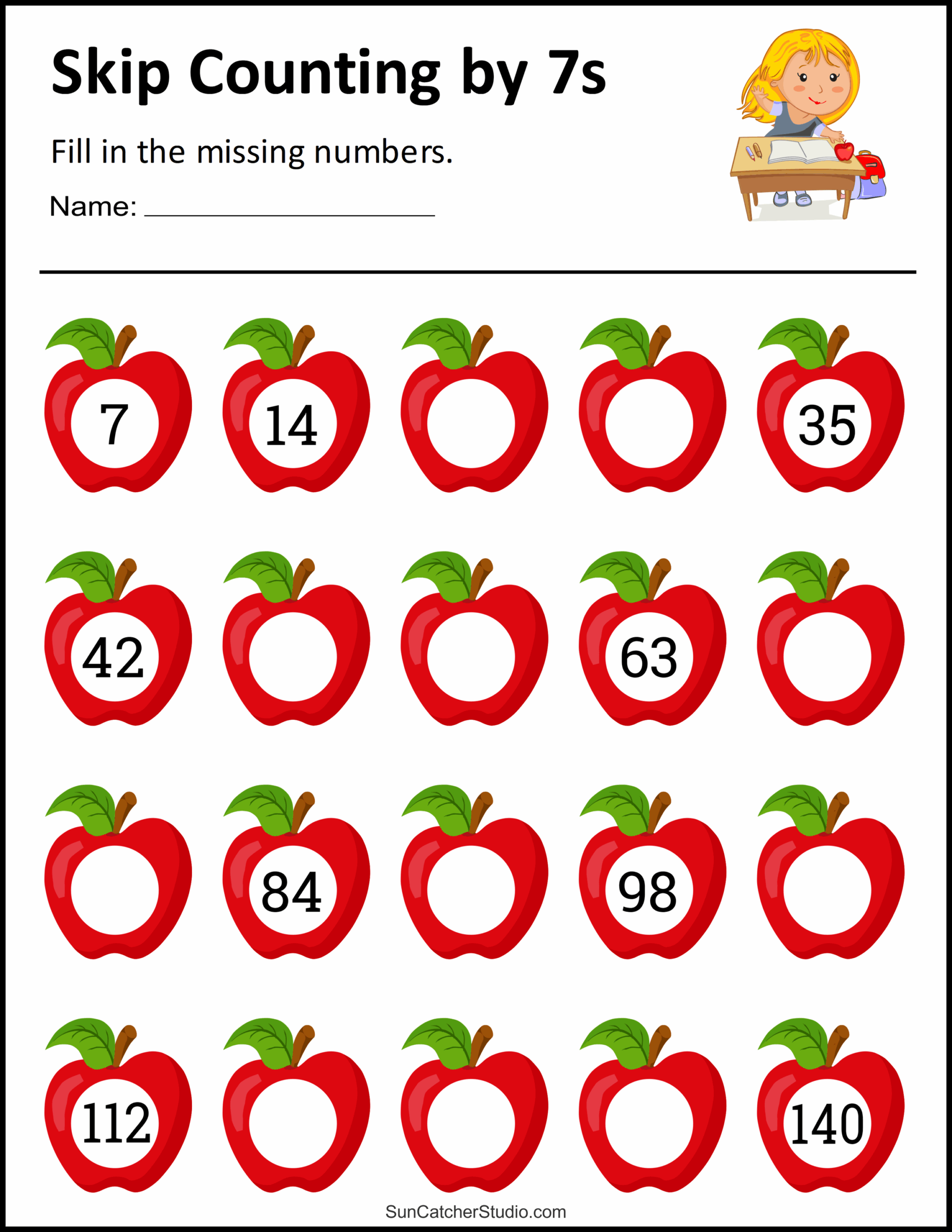 Free Printable Math Skip Counting Worksheets