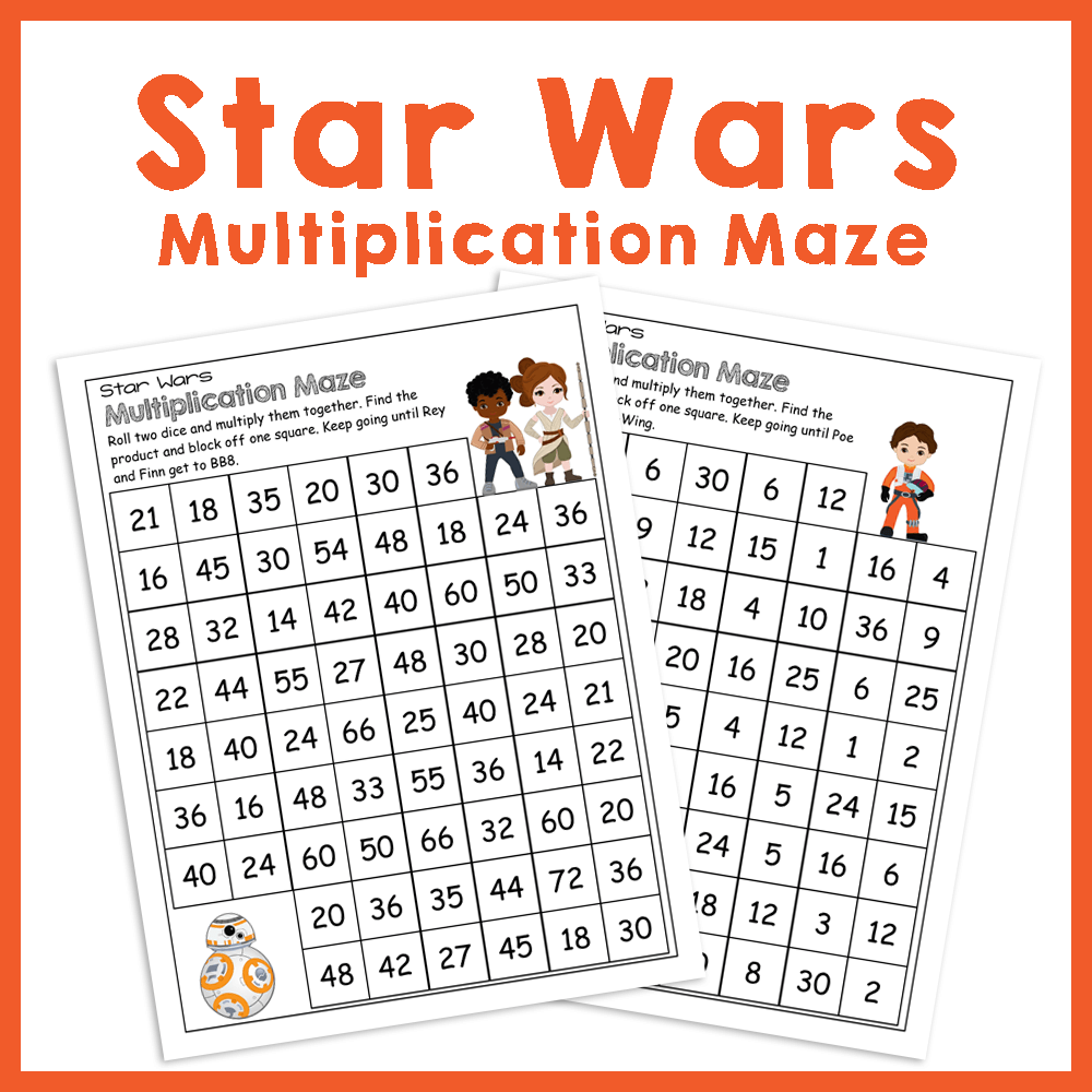 Star Wars Multiplication Mazes Royal Baloo