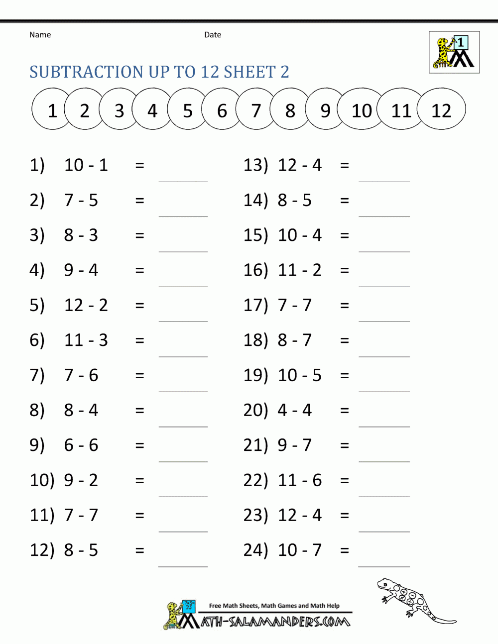 Free Printable Picture Math Worksheets