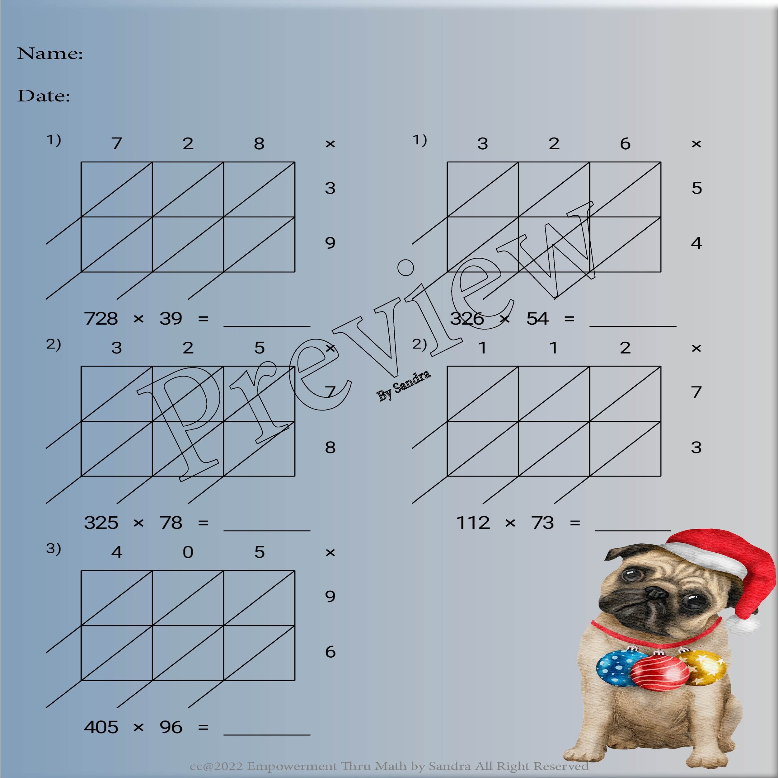 Free Printable Blank Lattice Multiplication Worksheets Free Printable Blank Lattice Multiplication Worksheets