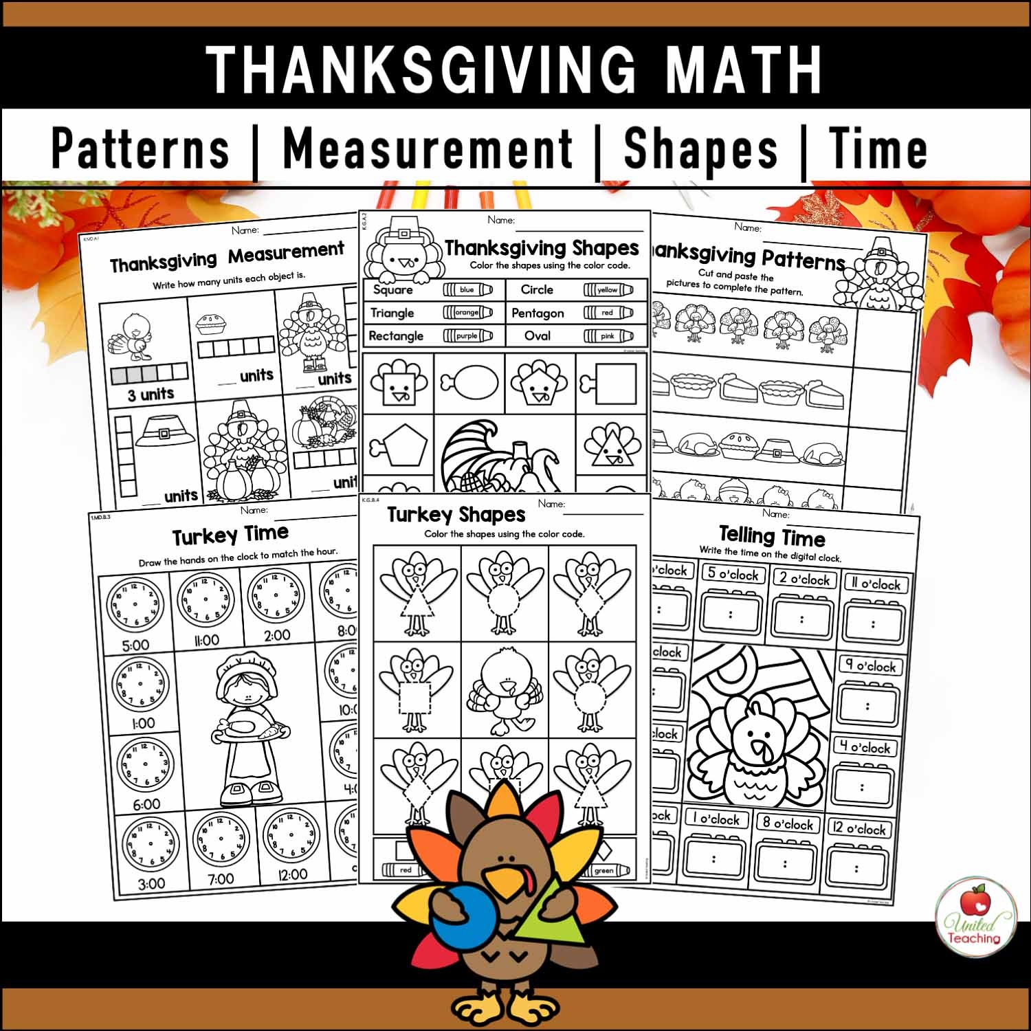 Thanksgiving Math Activities Packet United Teaching