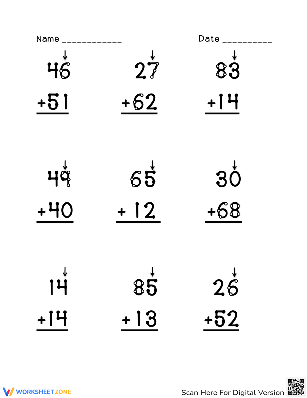 Touch Math Worksheets 2025