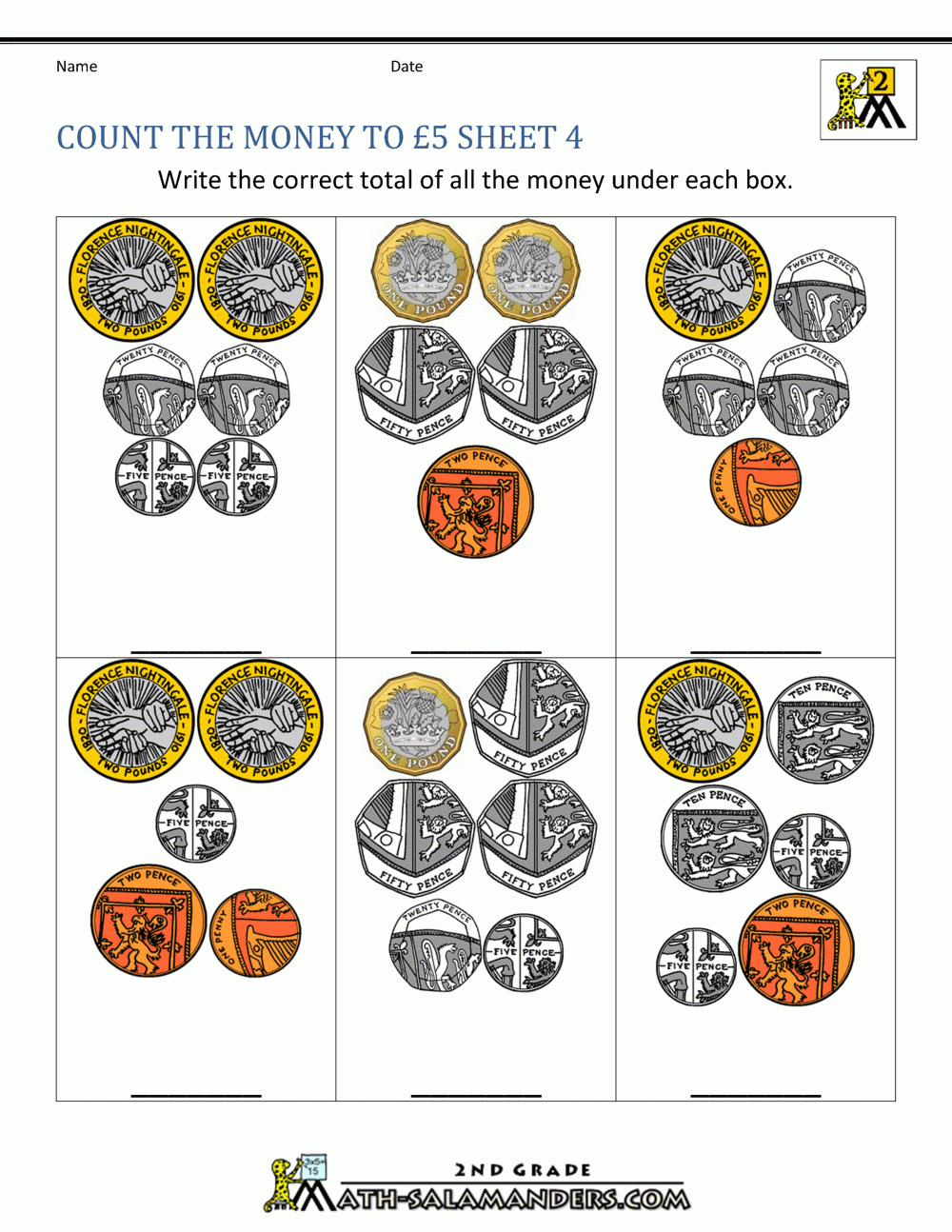 UK Money Worksheets To 5 UK Money Worksheets To 5