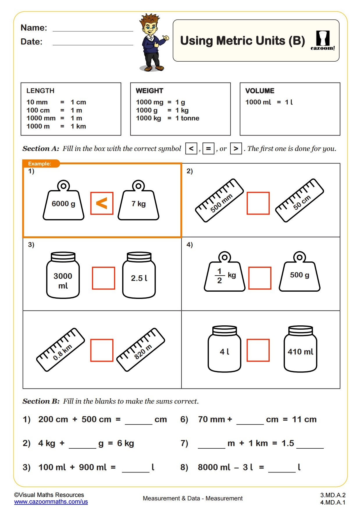 Free Printable Metric Math Worksheets