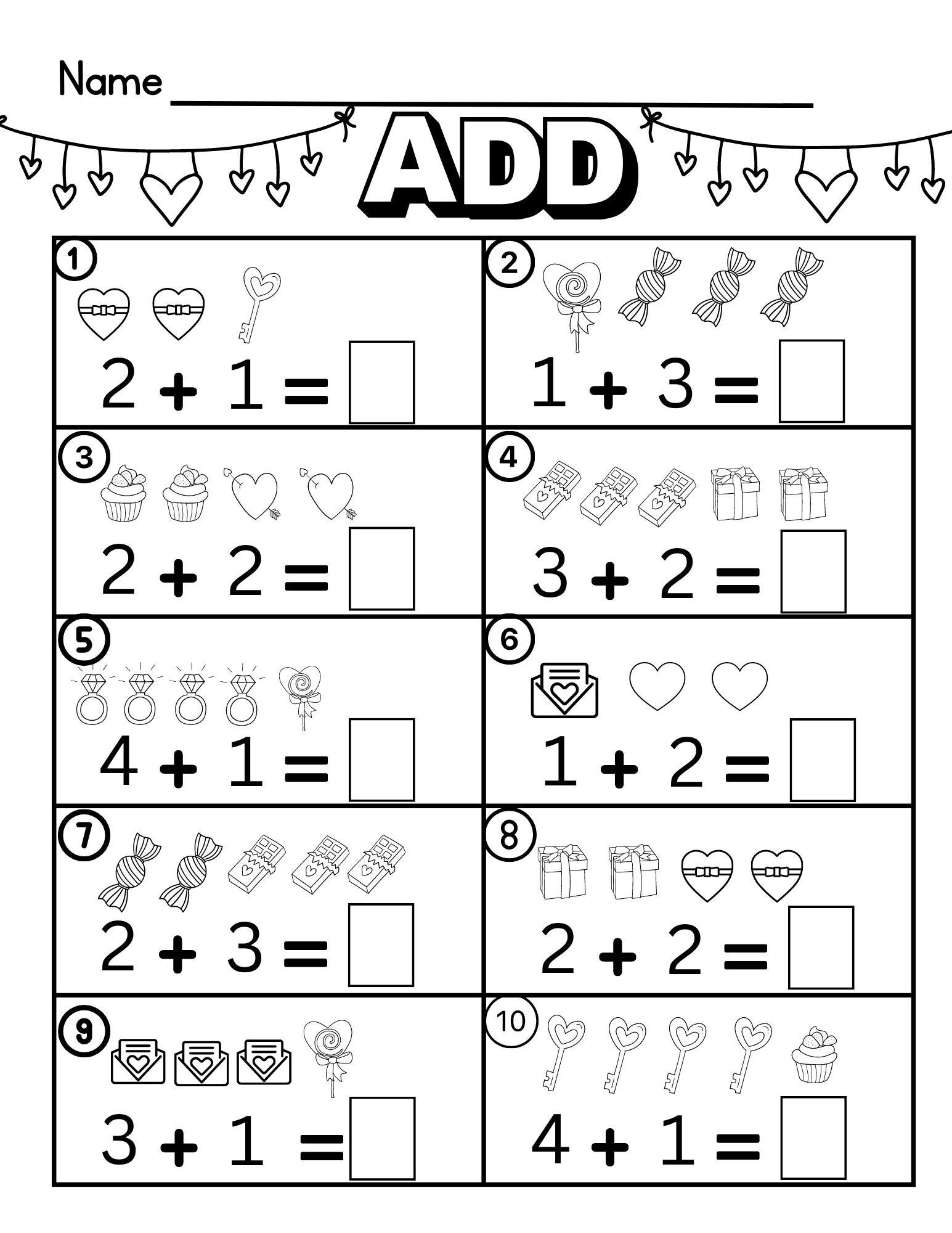 Valentine Preschool Math Printables Valentine Preschool Math Printables