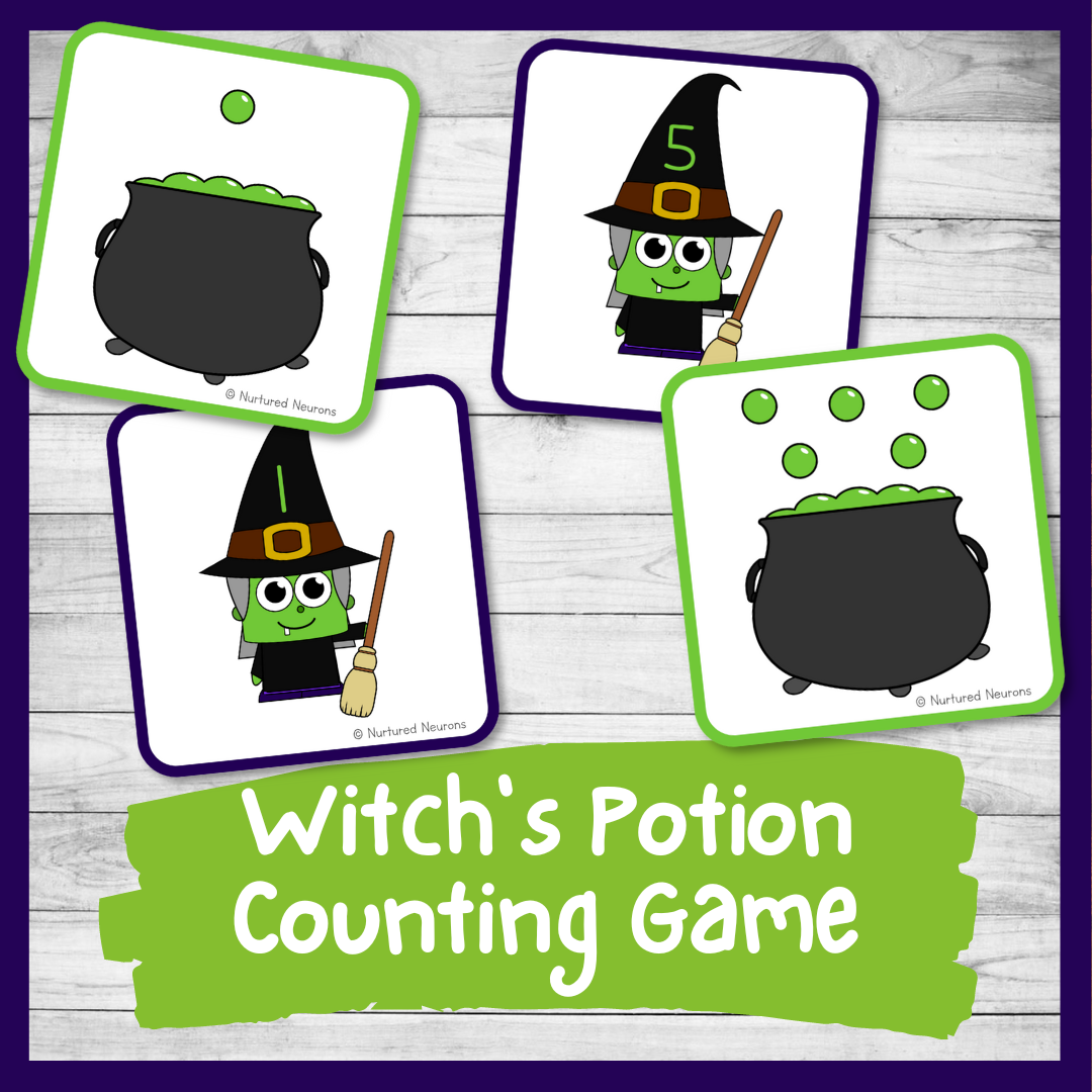 Witch s Potion Counting Game Printable Halloween Math Center Nurtured Neurons