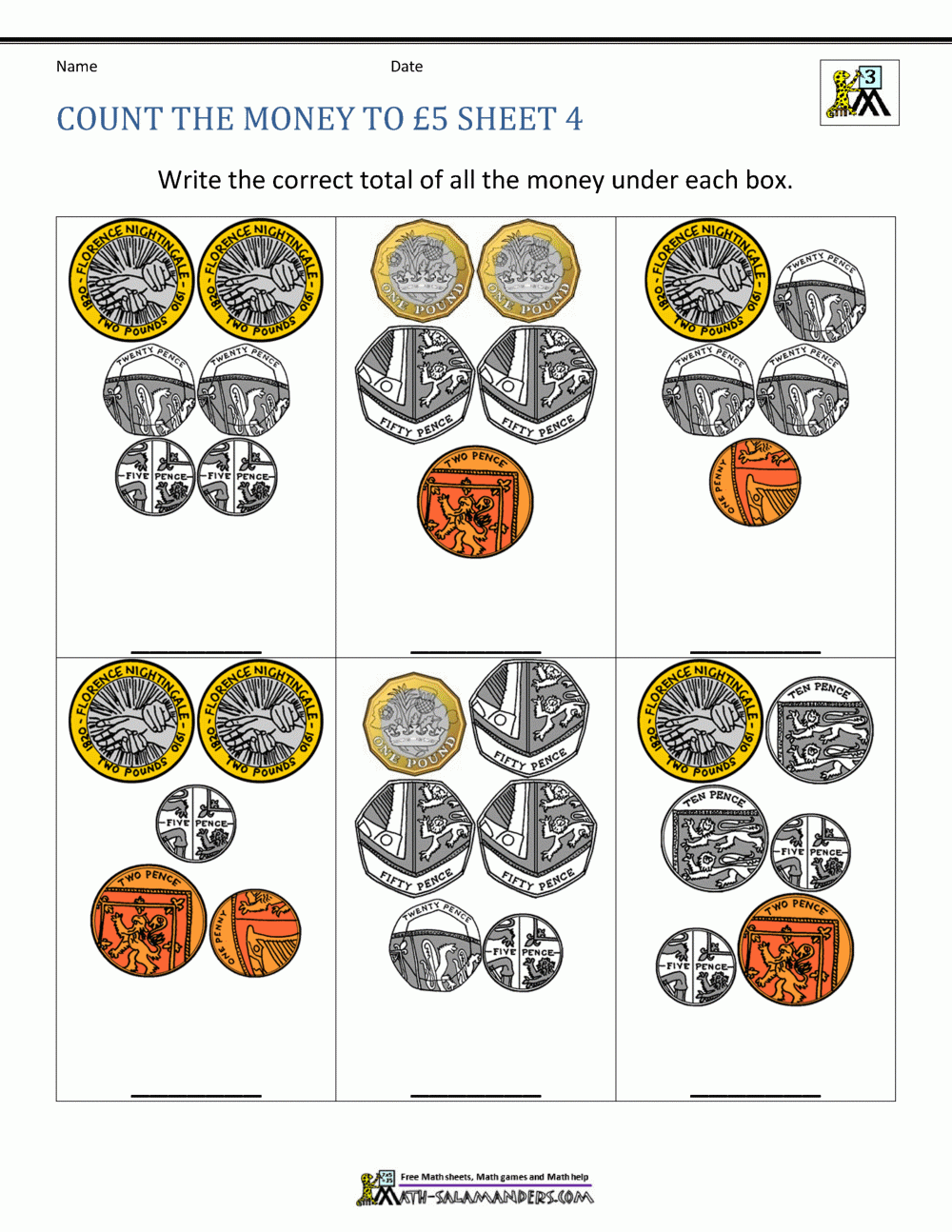 Free Printable Maths Worksheets Uk Money
